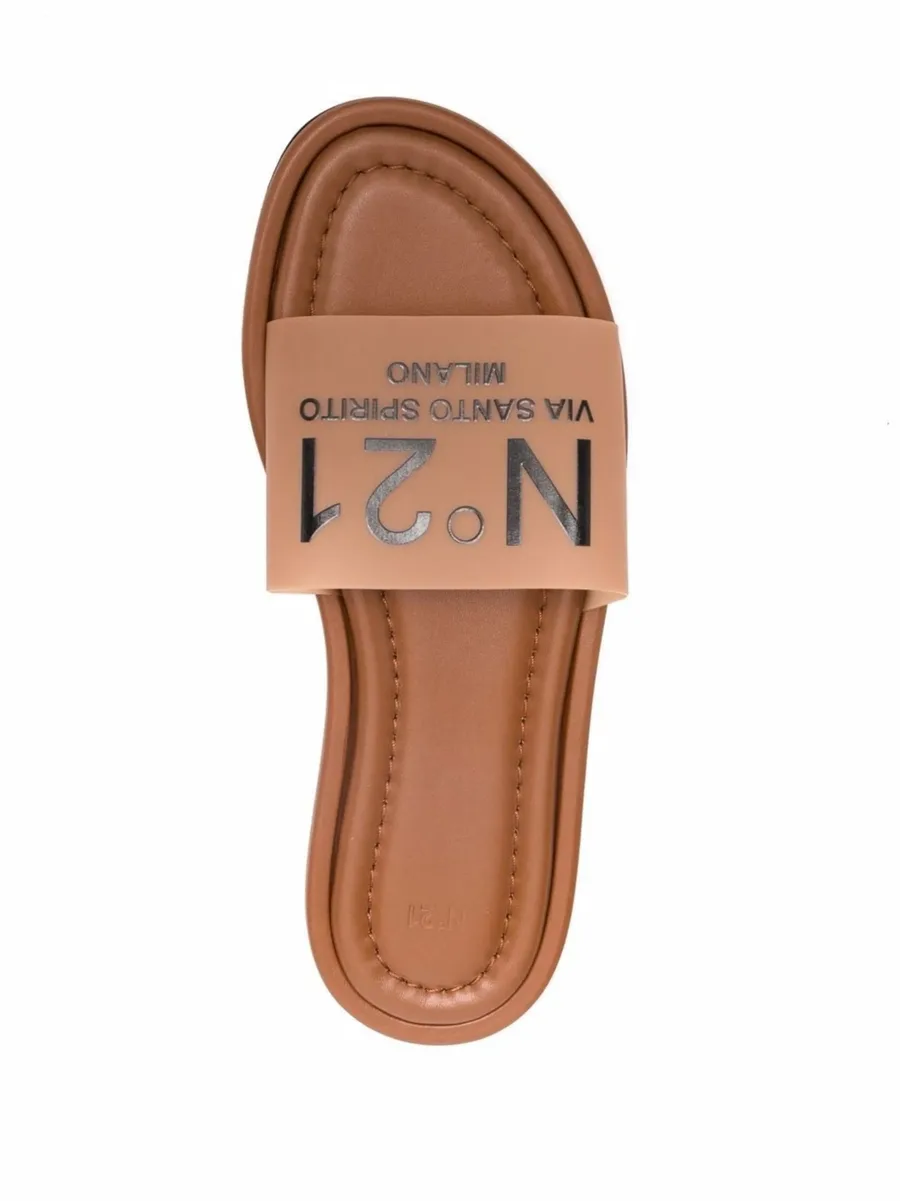 logo-print flat sandals 8