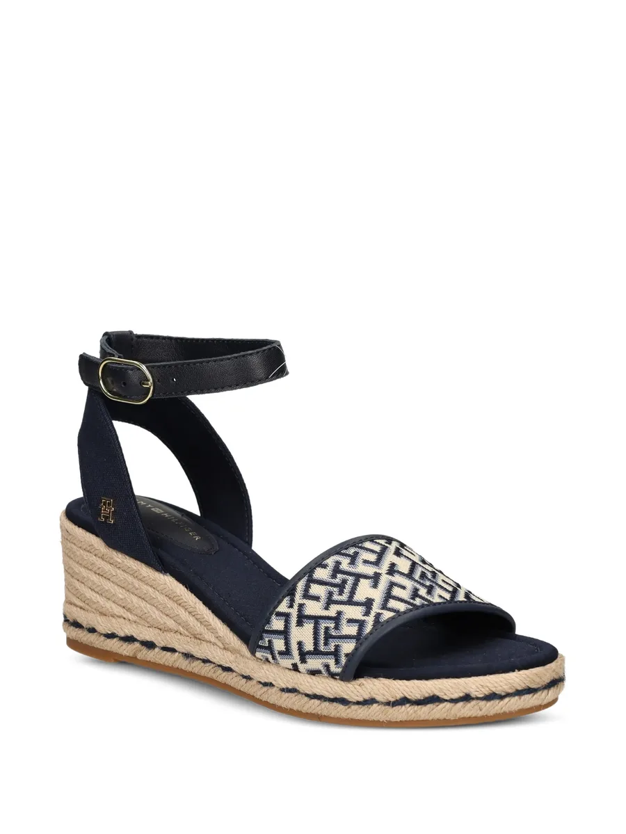monogram-pattern wedge sandals 3