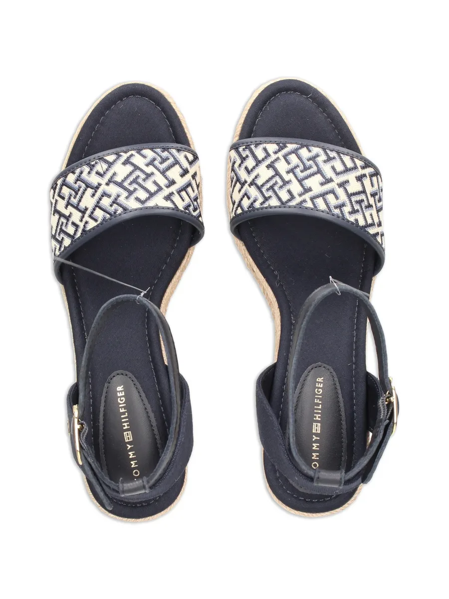 monogram-pattern wedge sandals 6