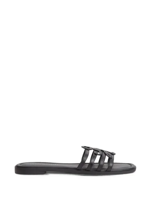 logo-patch multi-strap flat sandals