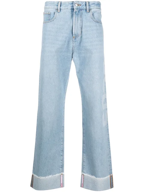 logo-patch straight-leg jeans