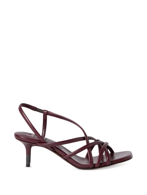calfskin City heels with precious details sandals