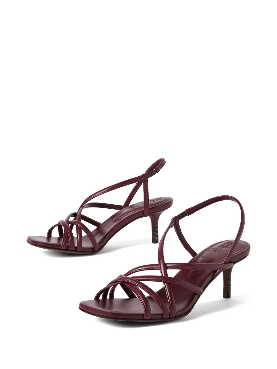calfskin City heels with precious details sandals 8