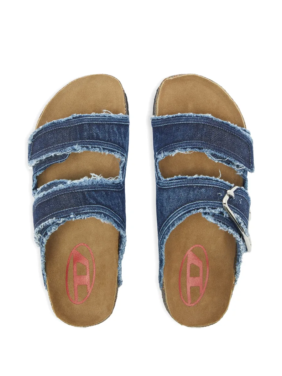 raw-cut D-buckle sandals 8