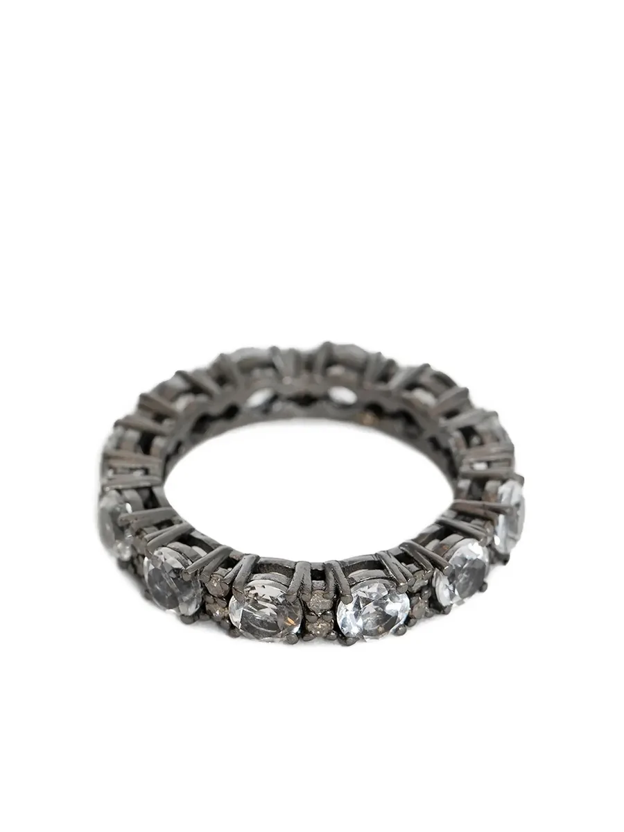 серебряное кольцо K-49 Shama с бриллиантами и топазом 4