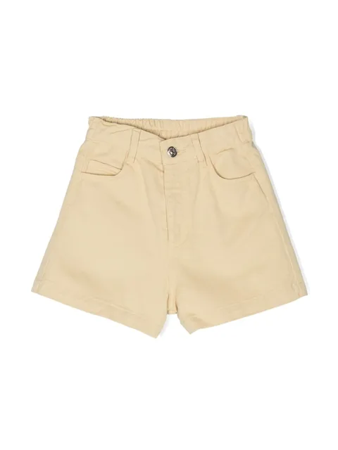 high-waist cotton shorts