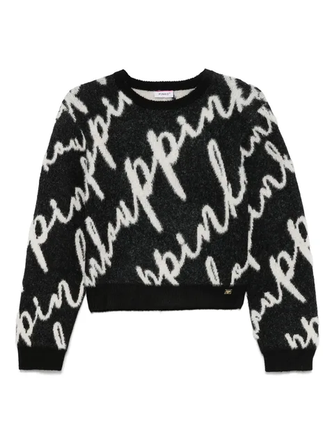 свитер вязки интарсия с логотипом