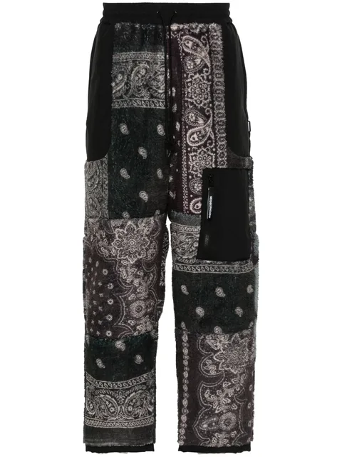 bandana-print fleece track pants