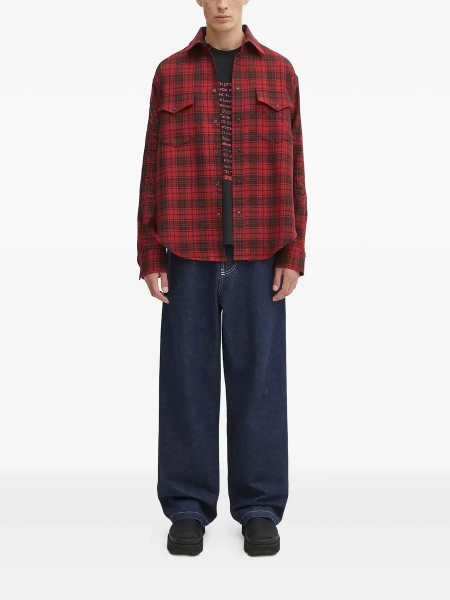 plaid-pattern long-sleeve shirt 4