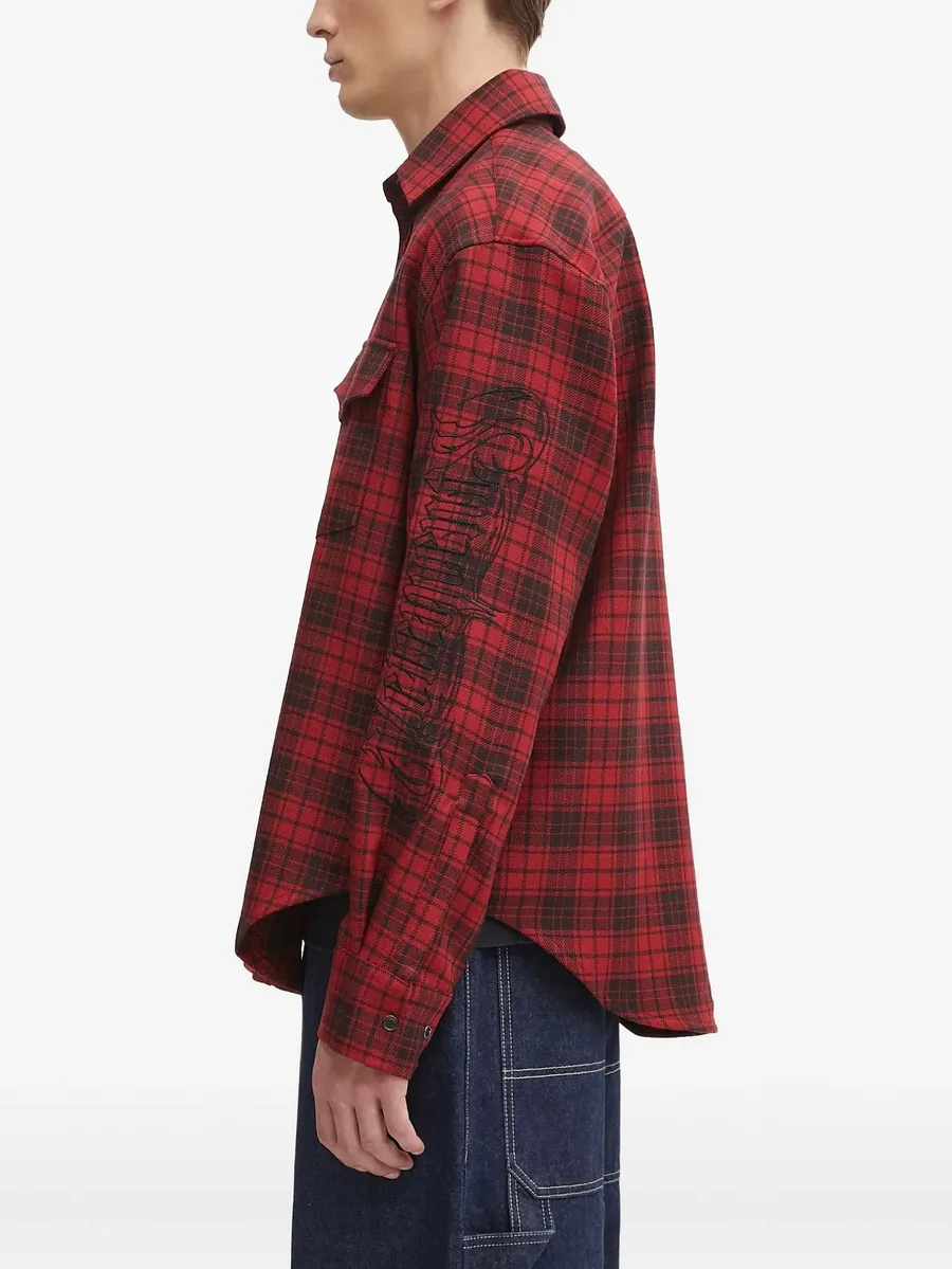 plaid-pattern long-sleeve shirt 6