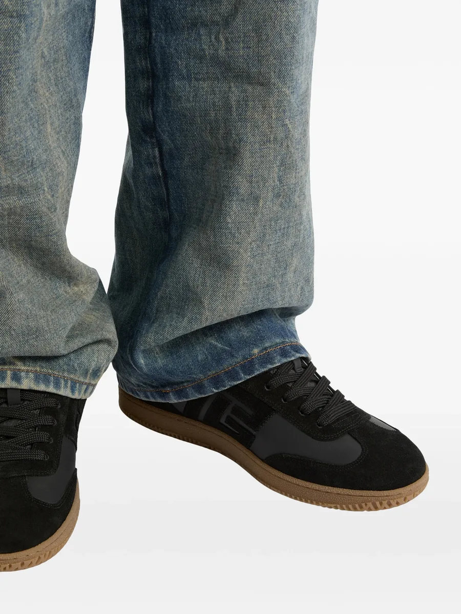 Swan suede and smooth leather trainers 11