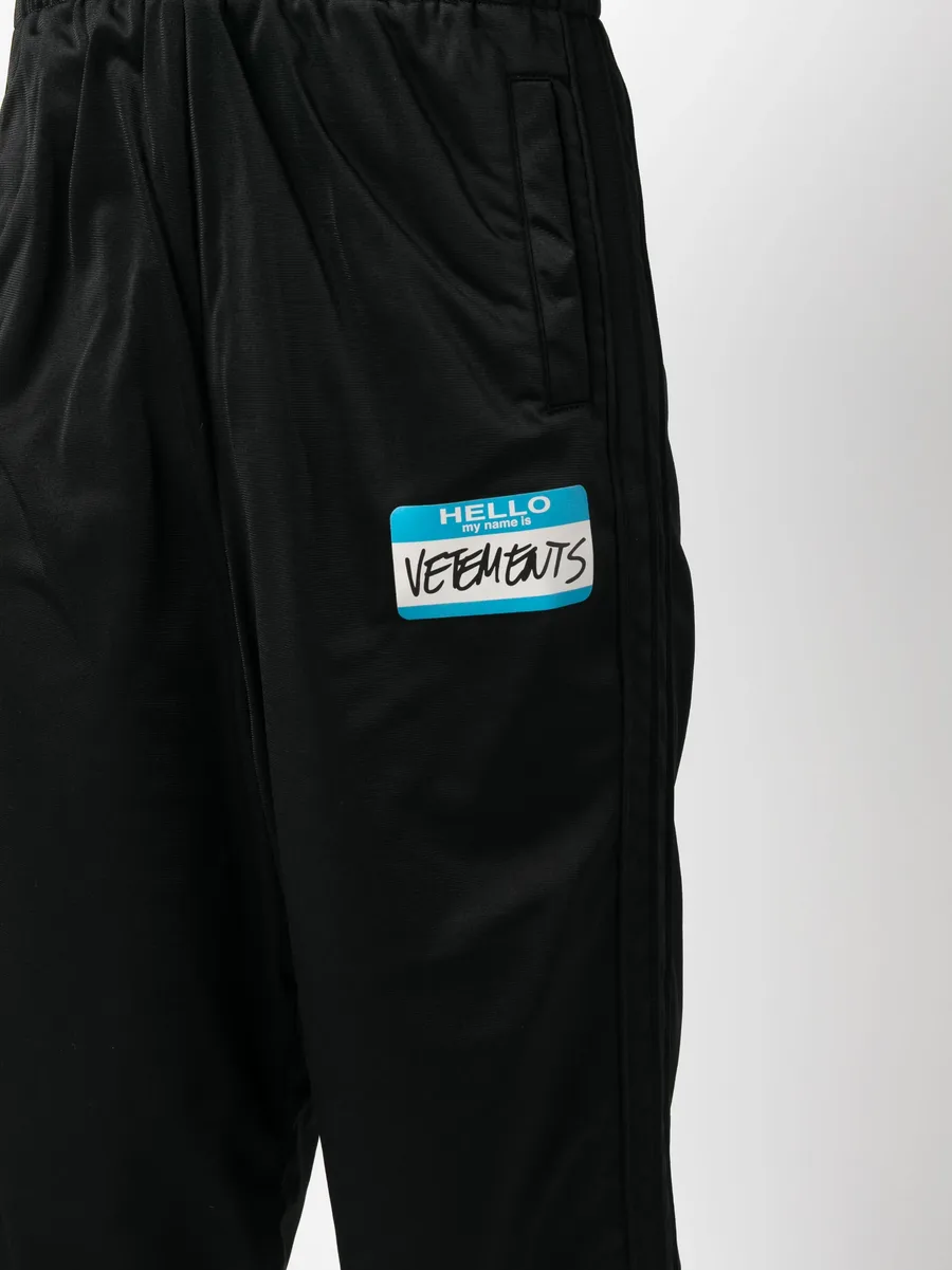 logo-print wide-leg trousers 9