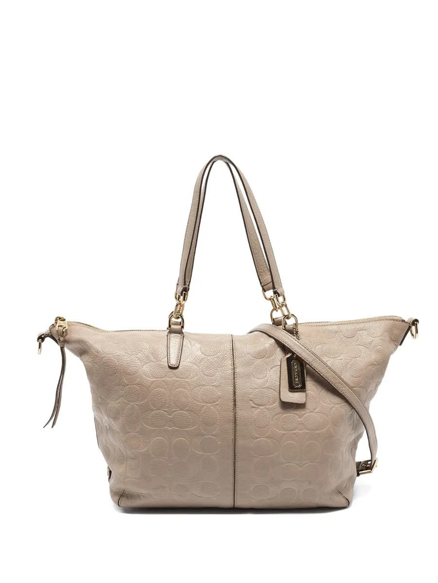 embossed leather tote bag 1