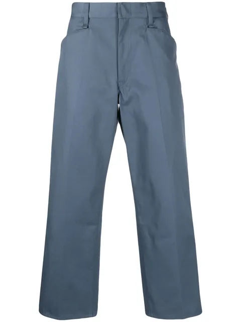 logo-patch wide-leg trousers