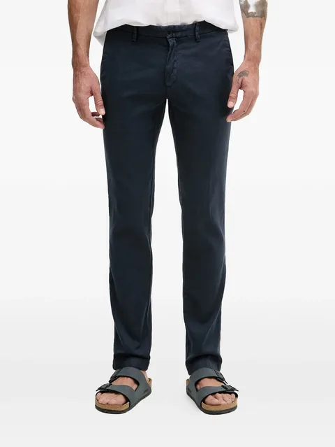 belt-loops button-fastening trousers