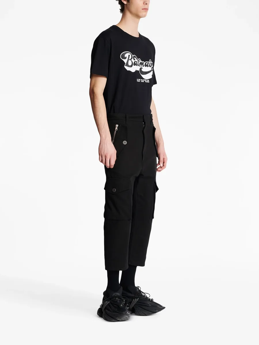 cropped cotton cargo trousers 6
