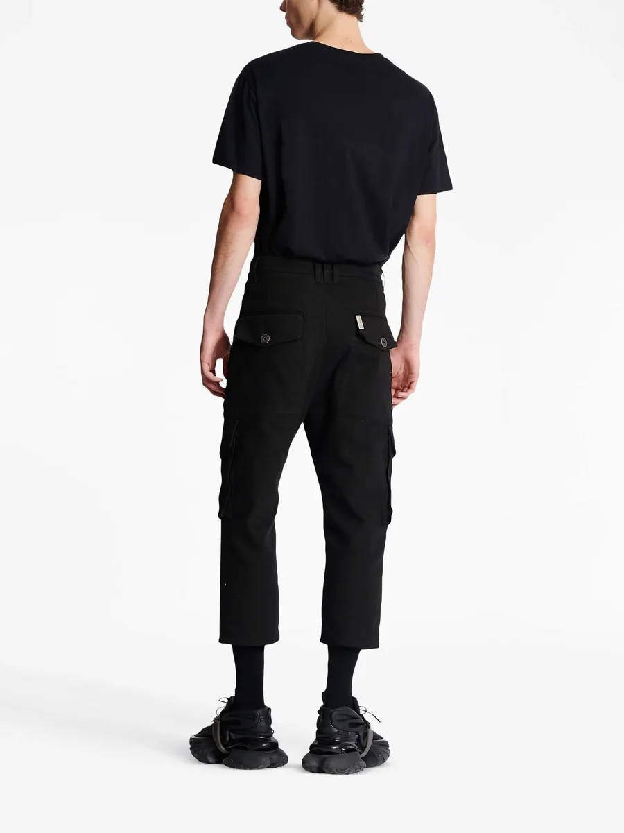 cropped cotton cargo trousers 7
