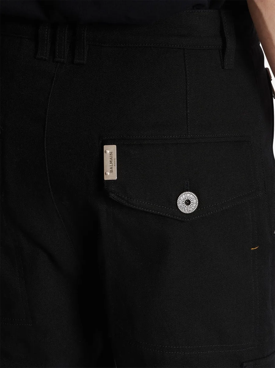 cropped cotton cargo trousers 12