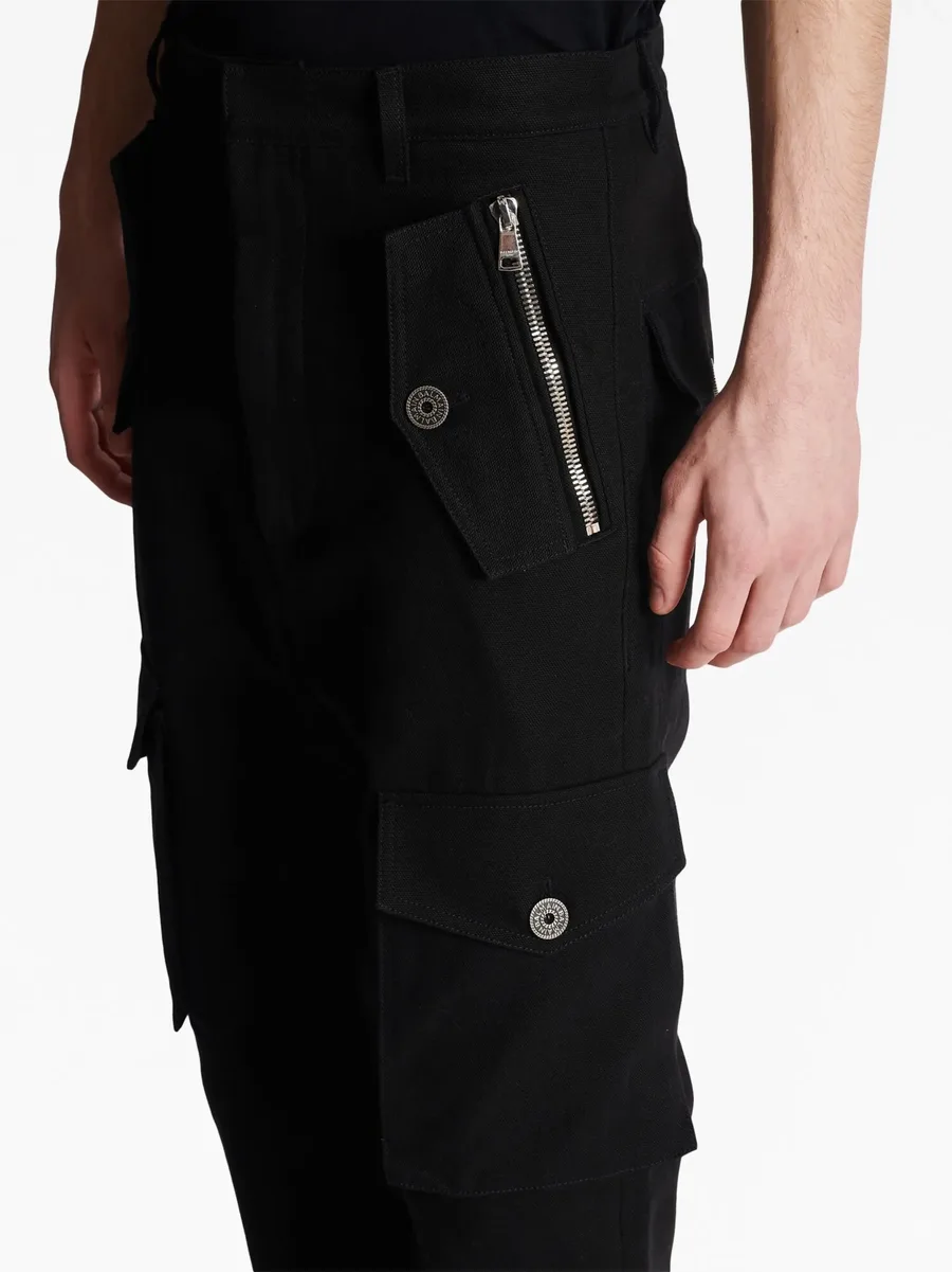cropped cotton cargo trousers 13