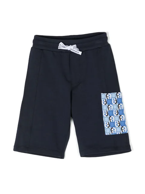 logo-patch drawstring shorts