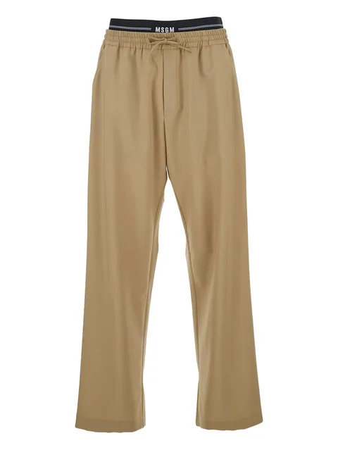 elastic-waistband trousers