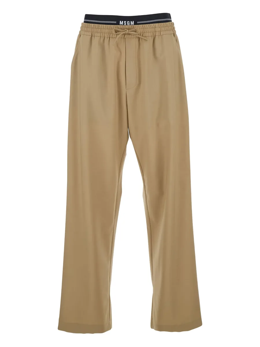 elastic-waistband trousers 2