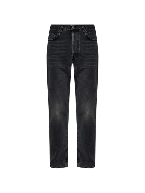 five-pocket buttoned jeans