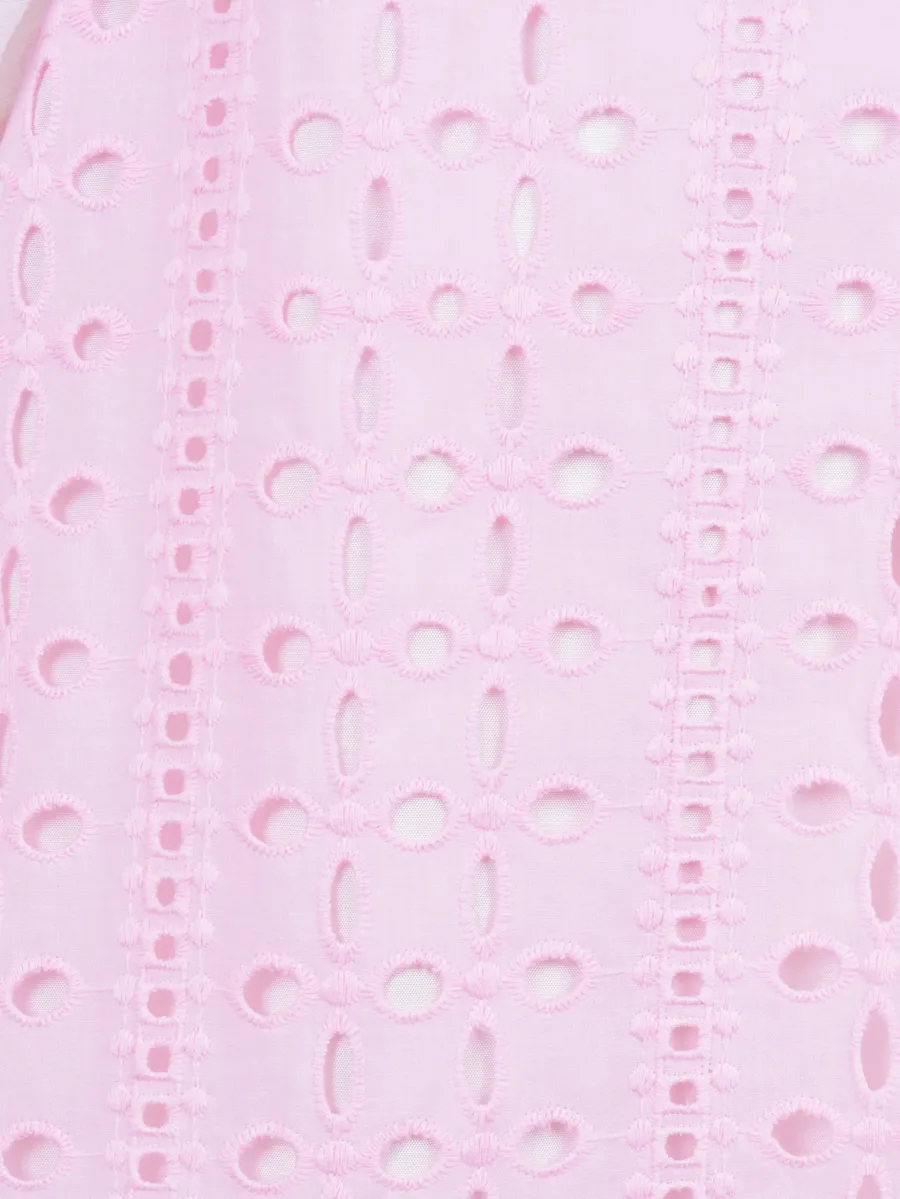платье с объемными рукавами и английской вышивкой 8