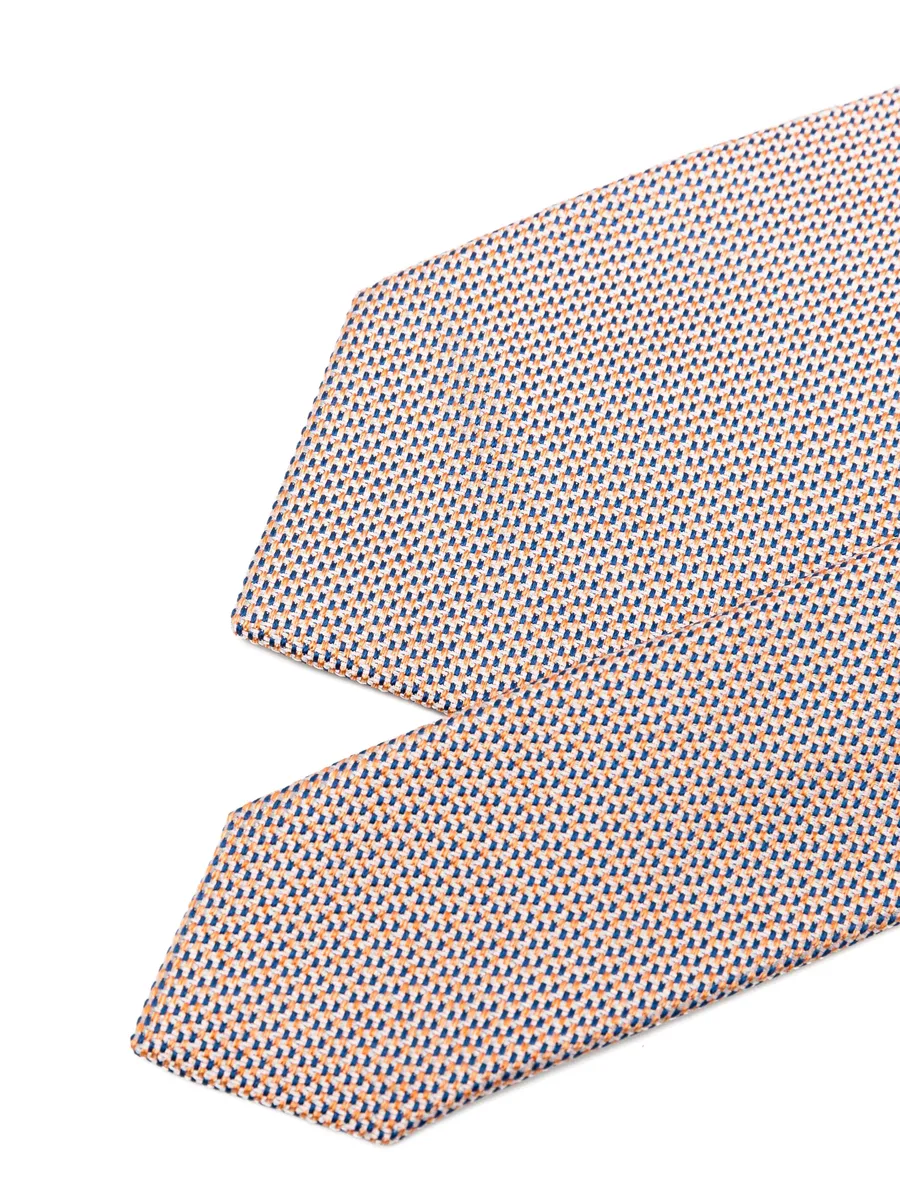 geometric-pattern silk tie 6