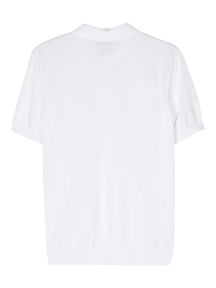 logo-embroidered fine-knit polo shirt 4
