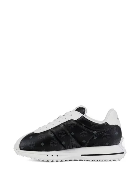 Visetos-print leather sneakers