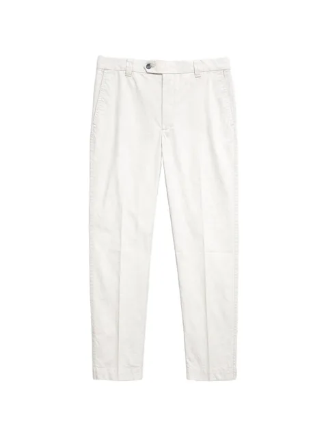 pressed-crease tailored trousers