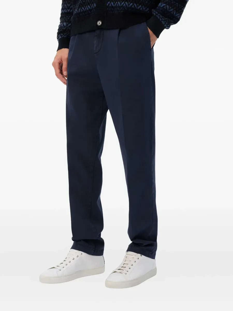 embroidered-monogram chino pants 7