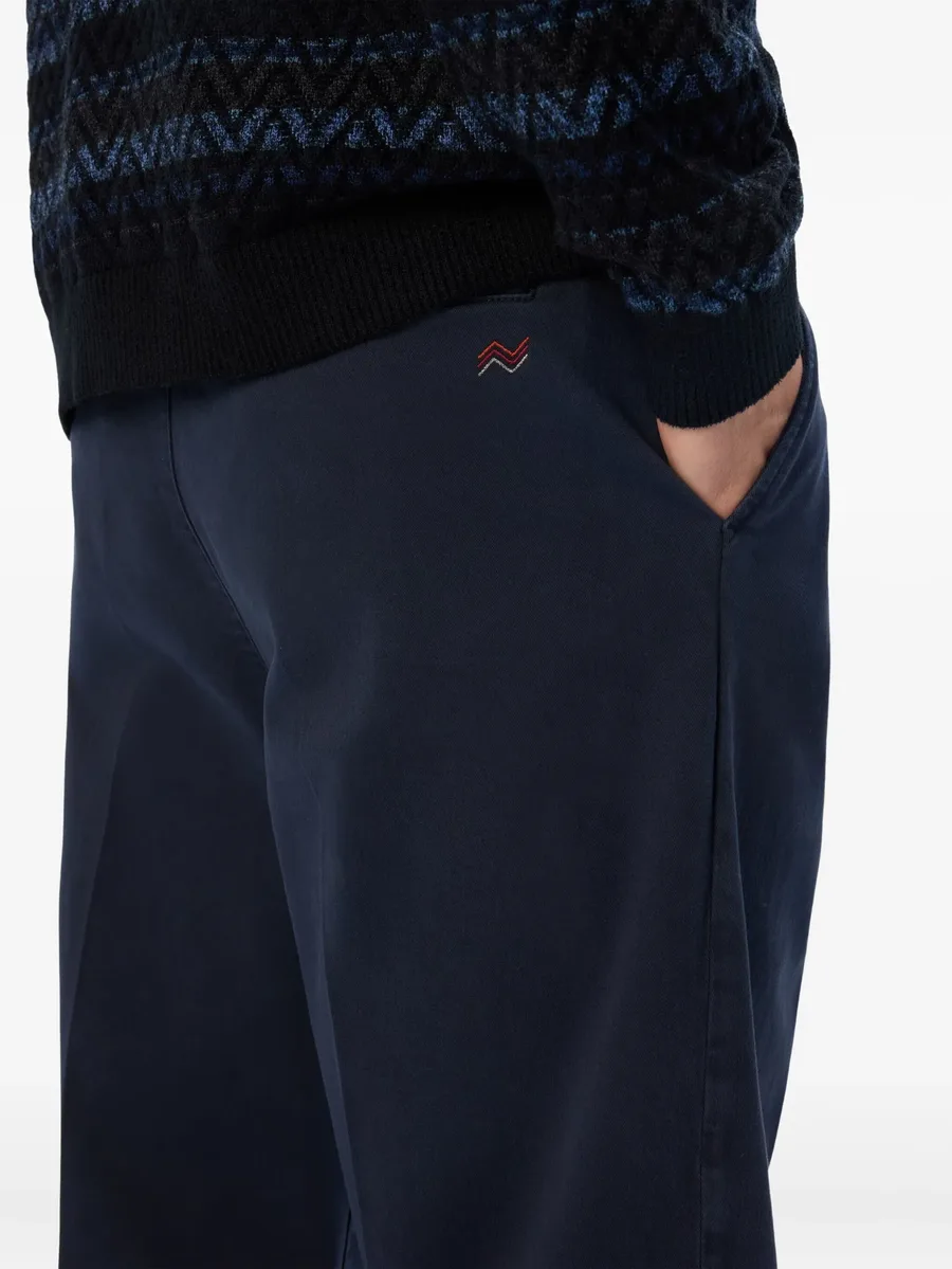 embroidered-monogram chino pants 10