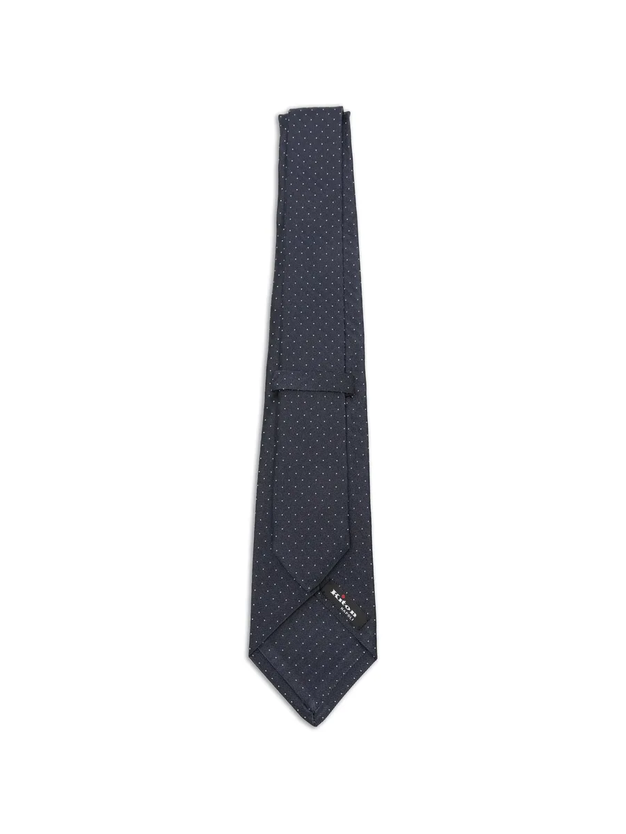 polka-dot herringbone-pattern tie 4