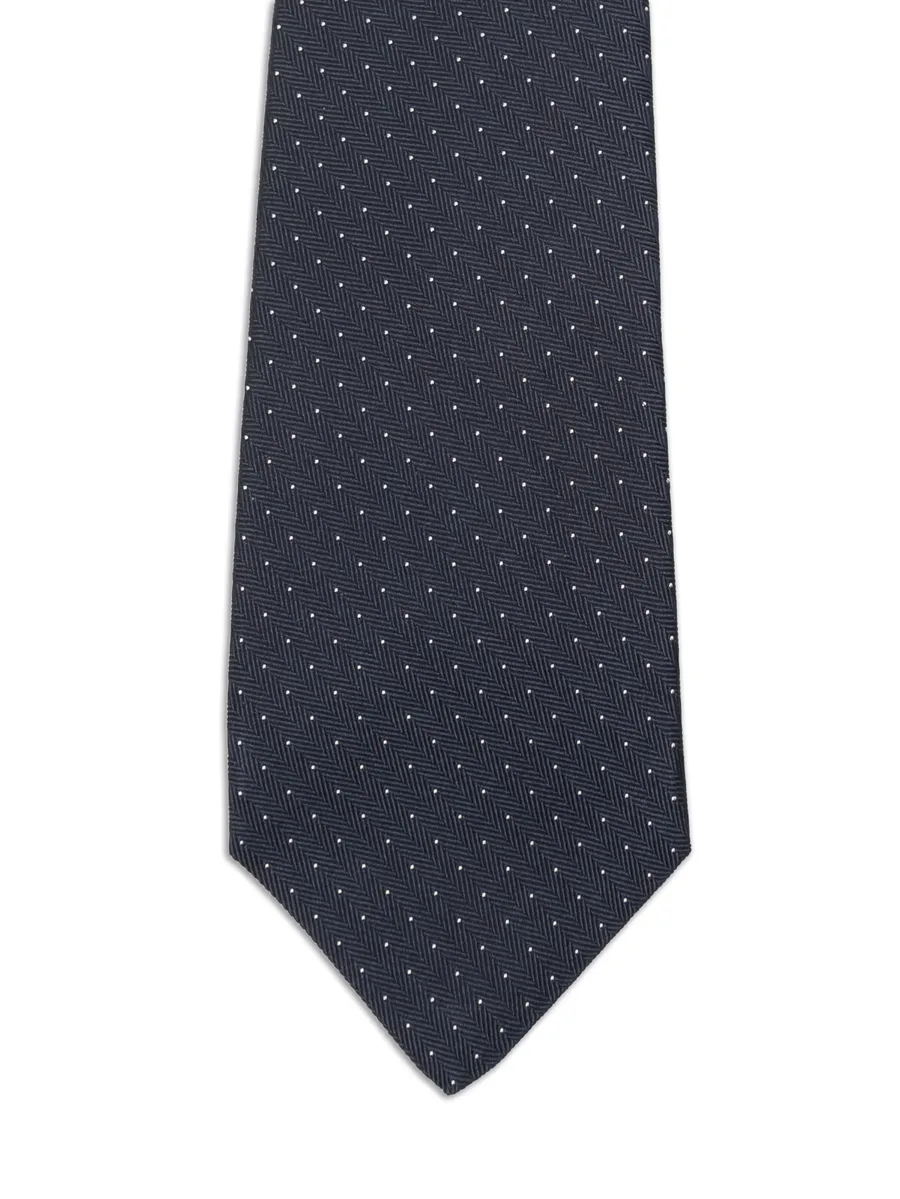 polka-dot herringbone-pattern tie 6