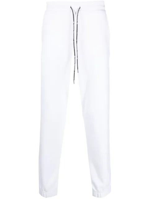 Orb-embroidered cotton track pants
