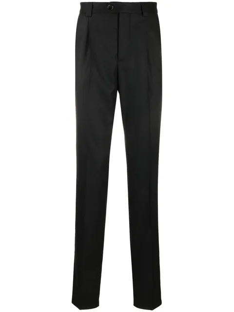 mid-rise wool chino trousers