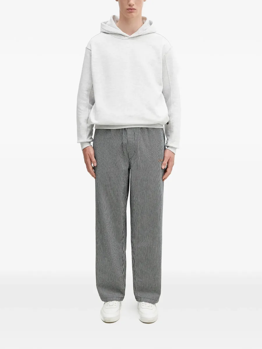 elastic-waistband striped trousers 4