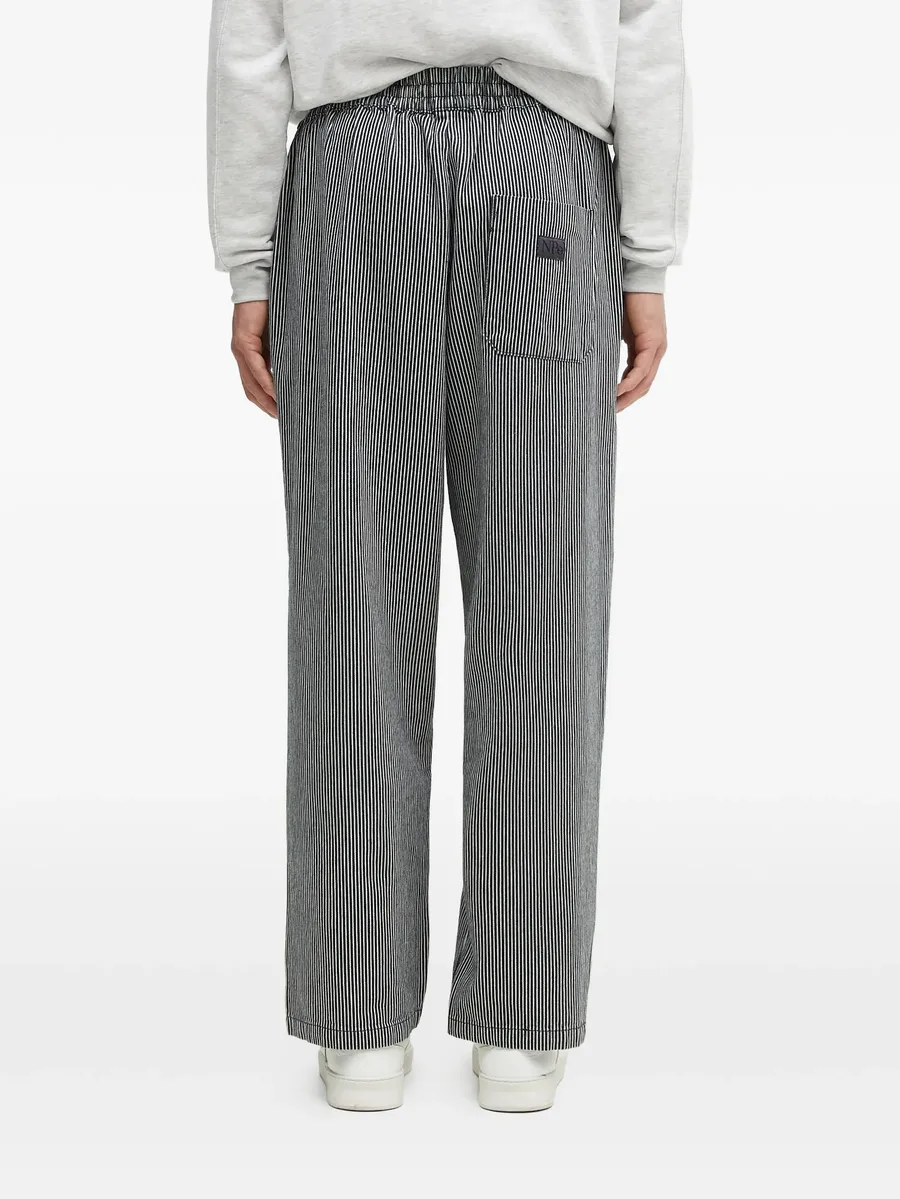 elastic-waistband striped trousers 7