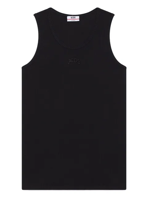 logo-embroidered tank top