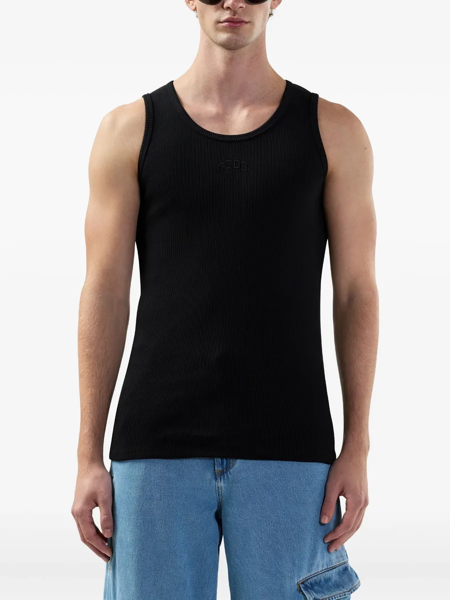 logo-embroidered tank top 6