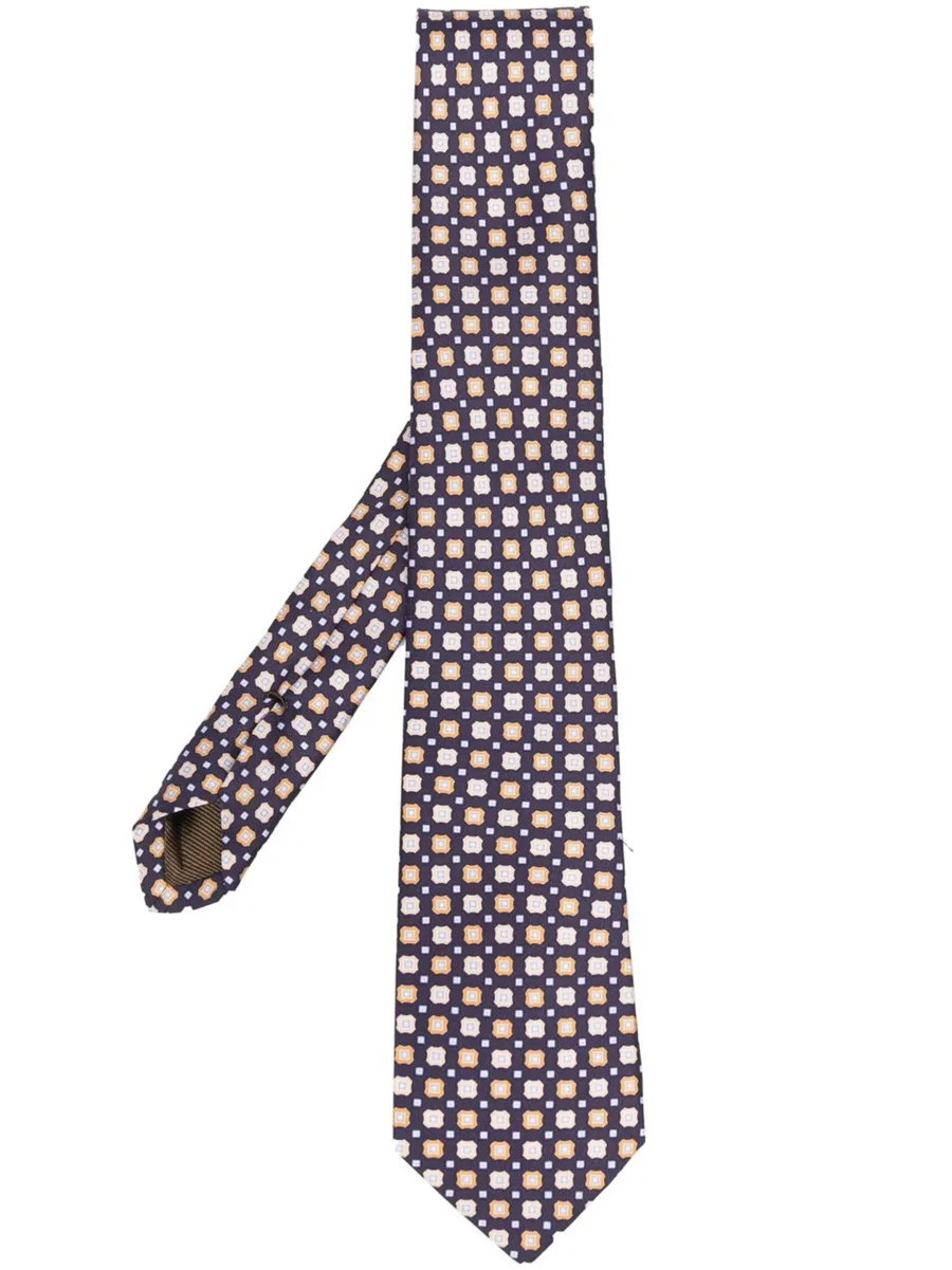 graphic-print silk tie 2