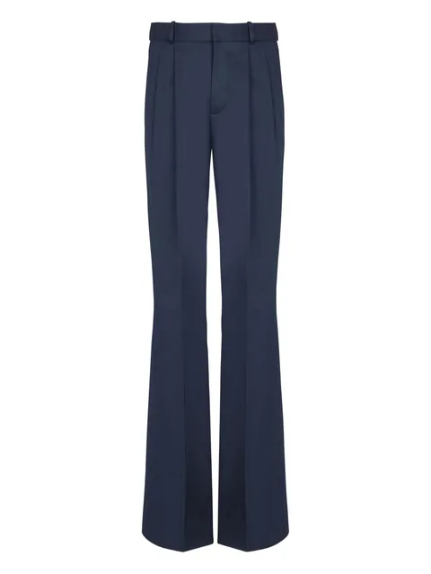 darted twill trousers