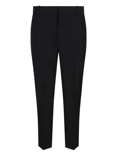button-fastening wool trousers