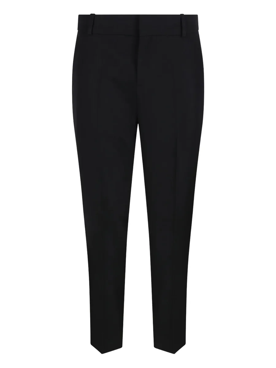 button-fastening wool trousers 2