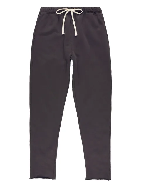 drawstring raw-edge track pants