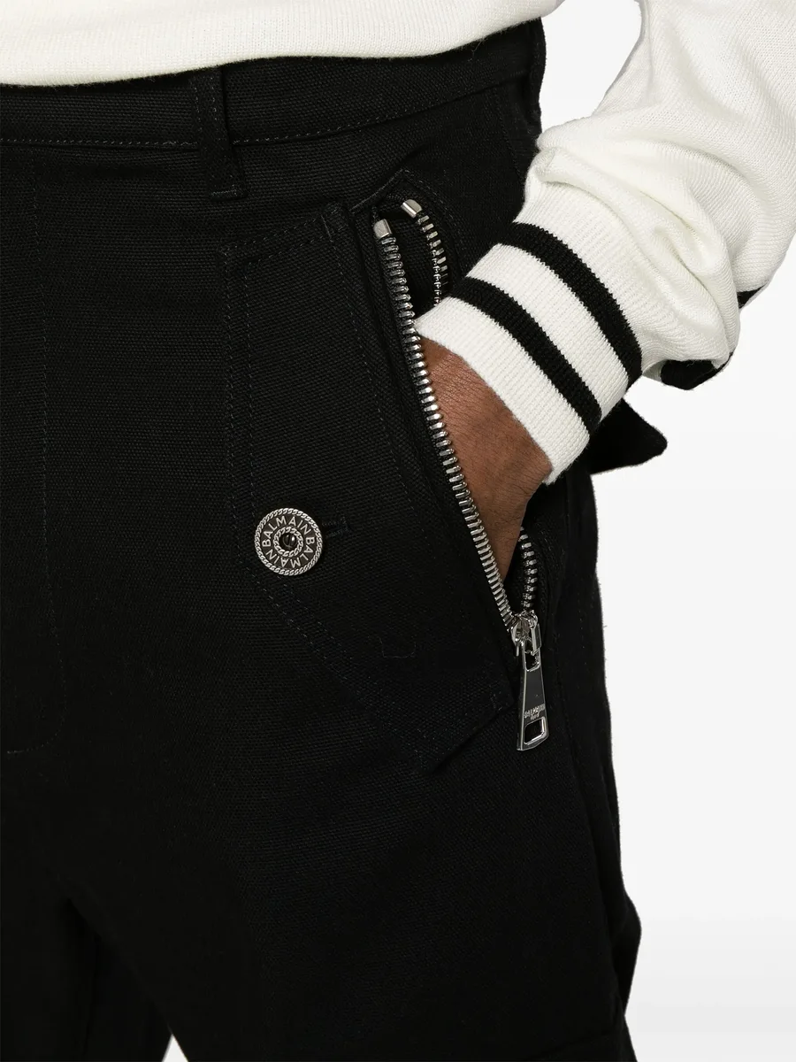 straight-leg canvas cargo trousers 9