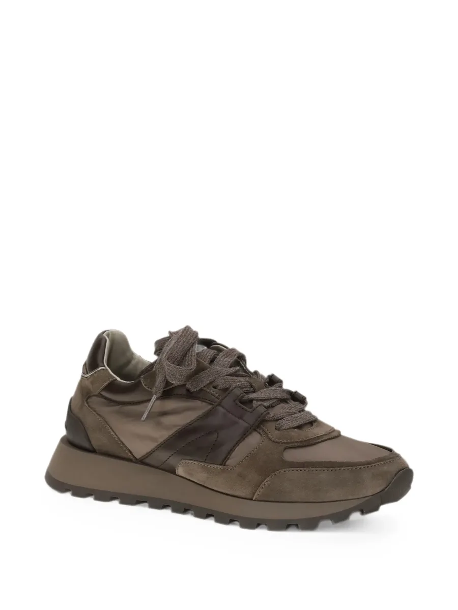 round-toe lace-up suede sneakers 3