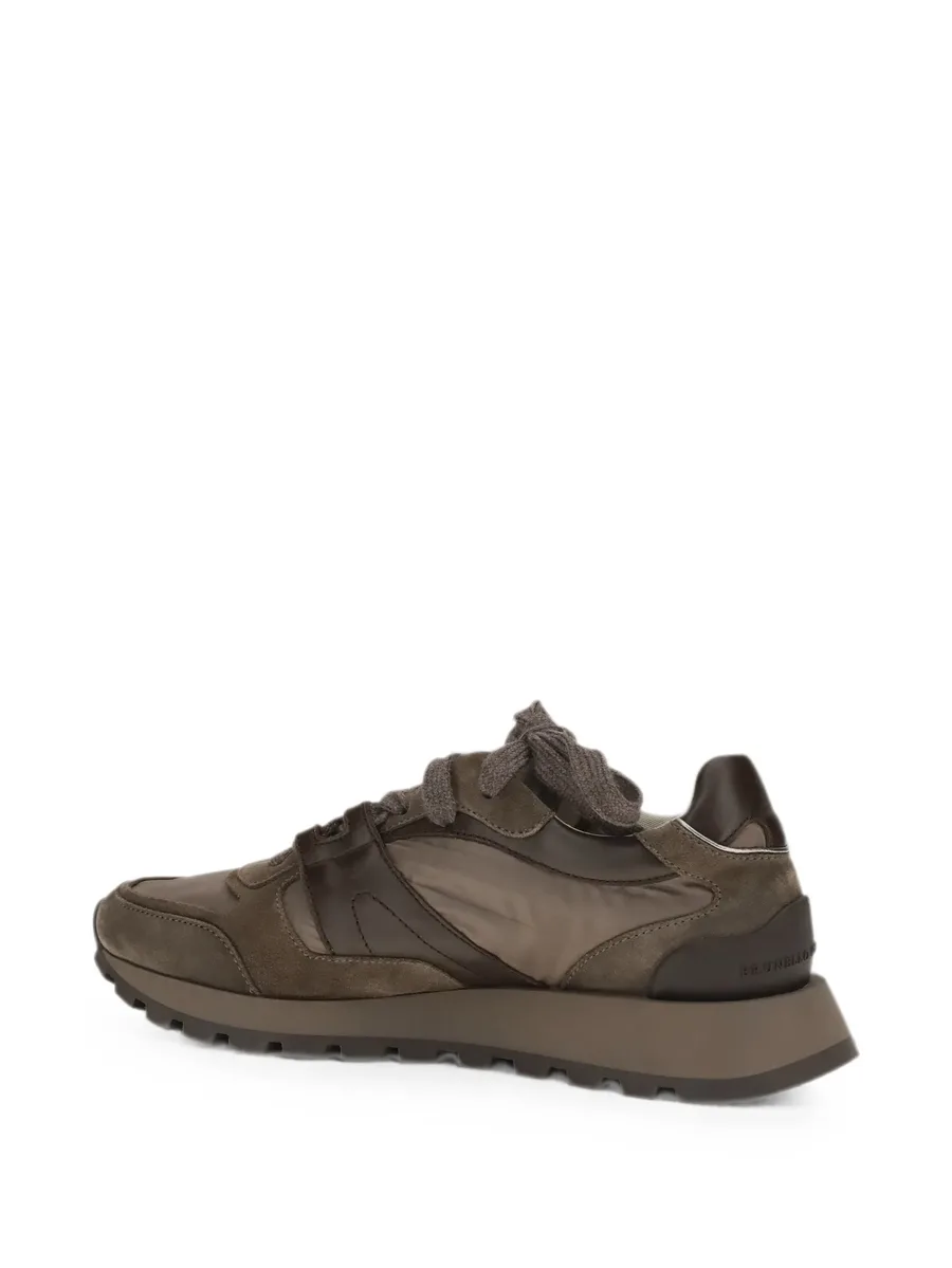 round-toe lace-up suede sneakers 6